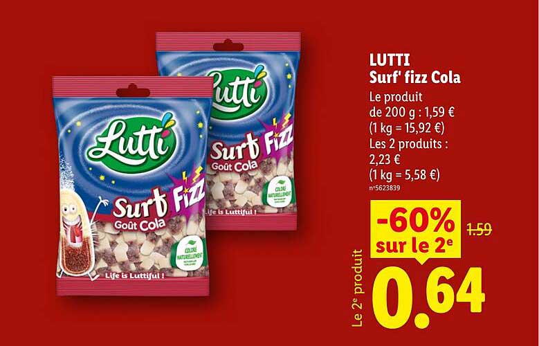 Lutti Surf' fizz Cola