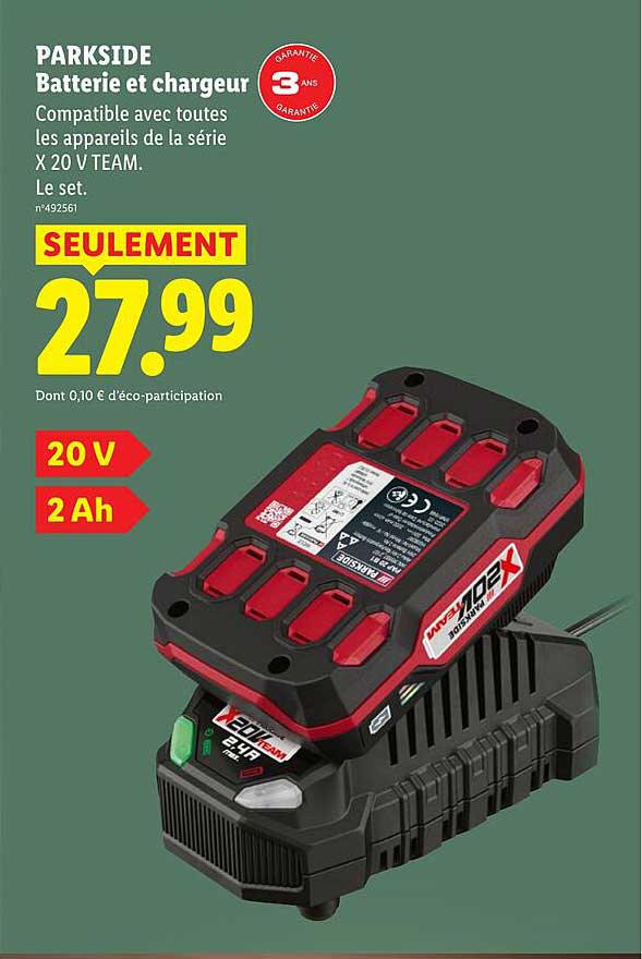 PARKSIDE Batterie et chargeur