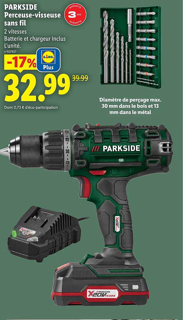 PARKSIDE Perceuse-visseuse sans fil