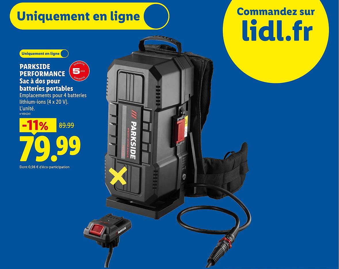 PARKSIDE PERFORMANCE Sac à dos pour batteries portables