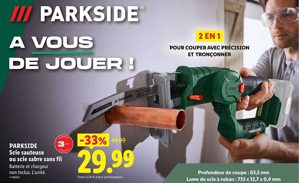 PARKSIDE Scie sauteuse ou scie sabre sans fil