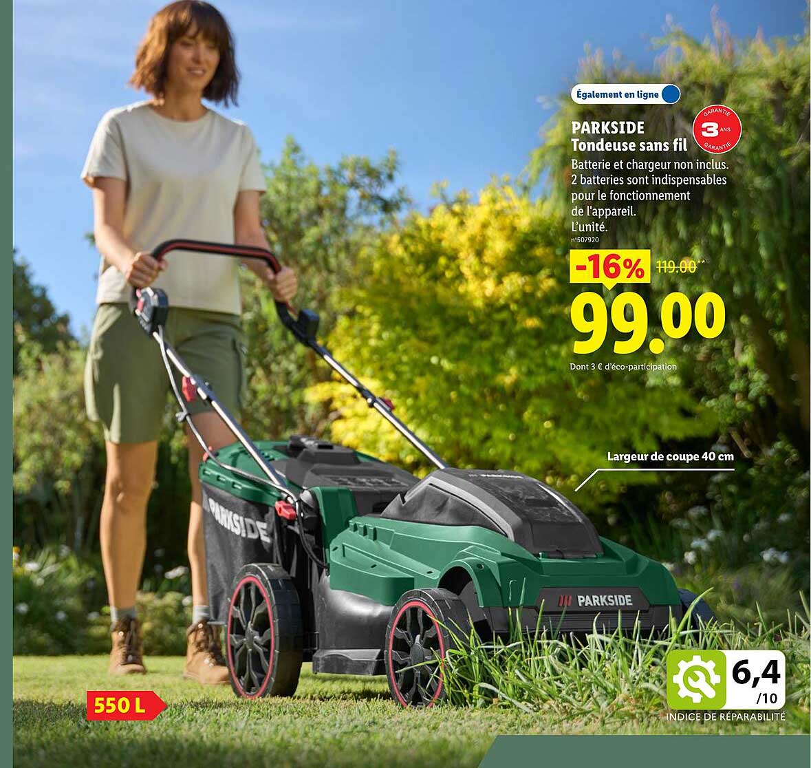 PARKSIDE Tondeuse sans fil