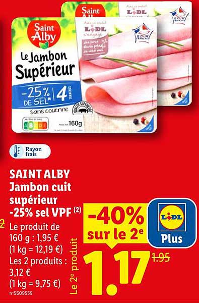 SAINT ALBY Jambon cuit supérieur