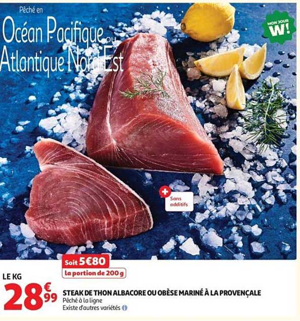 STEAK DE THON ALBACORE OU OBÈSE MARINÉ À LA PROVENÇALE