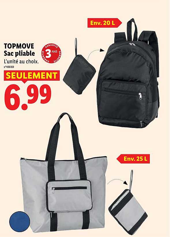 TOPMOVE Sac pliable
