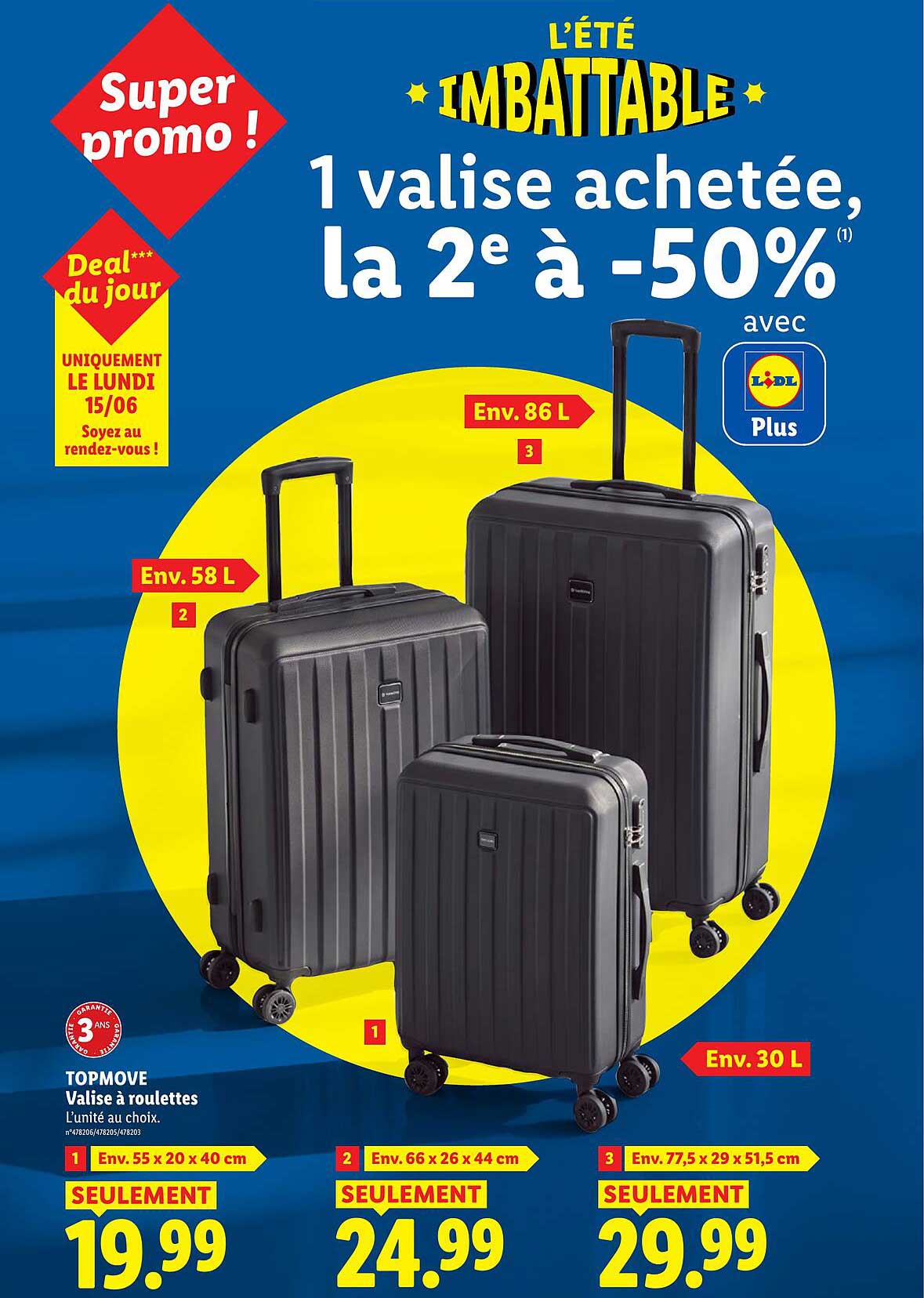 TOPMOVE Valise à roulettes