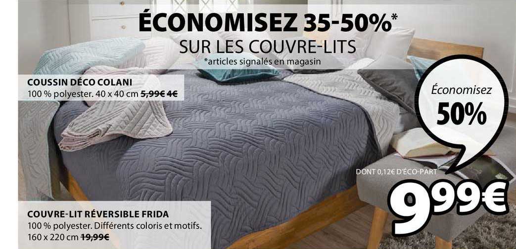 couvre lit réversible frida coussin déco colani