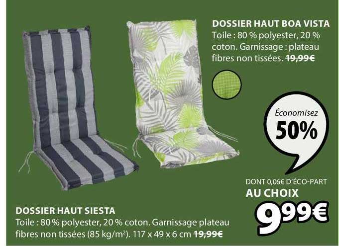 dossier haut boa vista dossier haut siesta