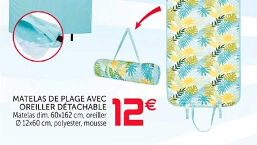 Matelas De Plage Avec Oreiller Détachable