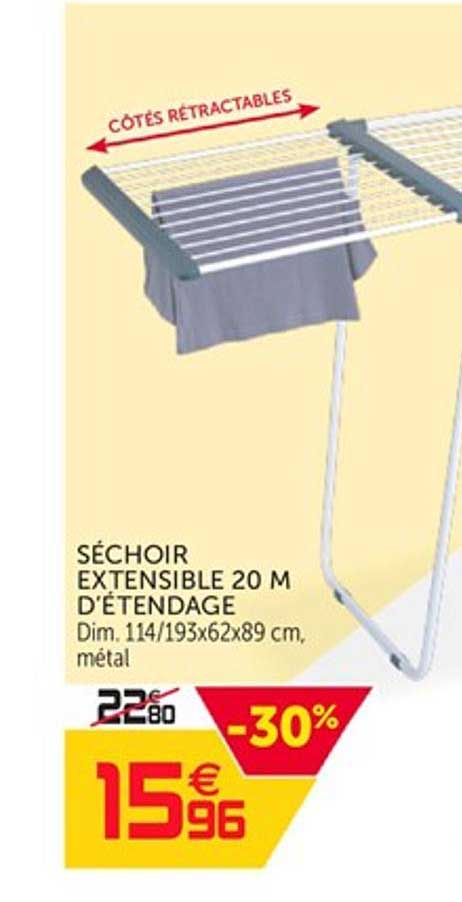 Séchoir Extensible 20 M D'étendage