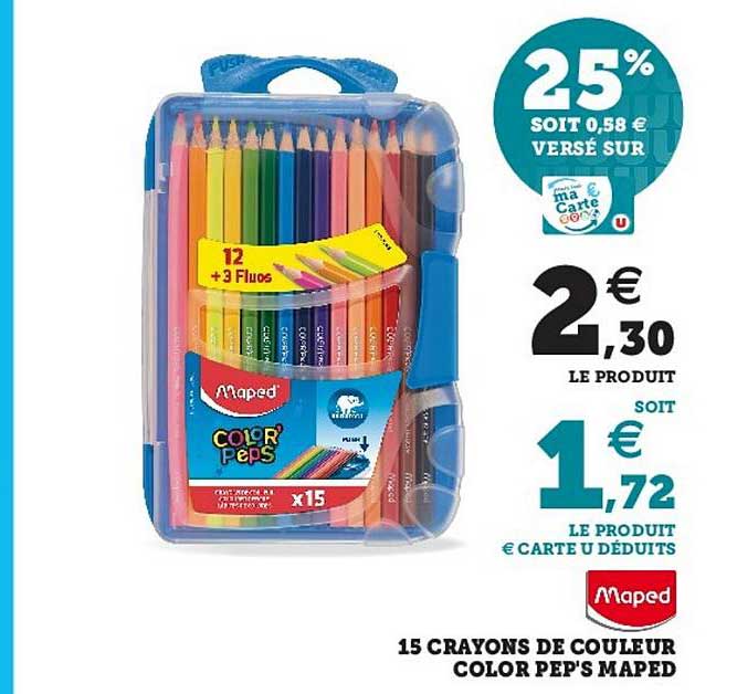15 crayons de couleur color pep's maped
