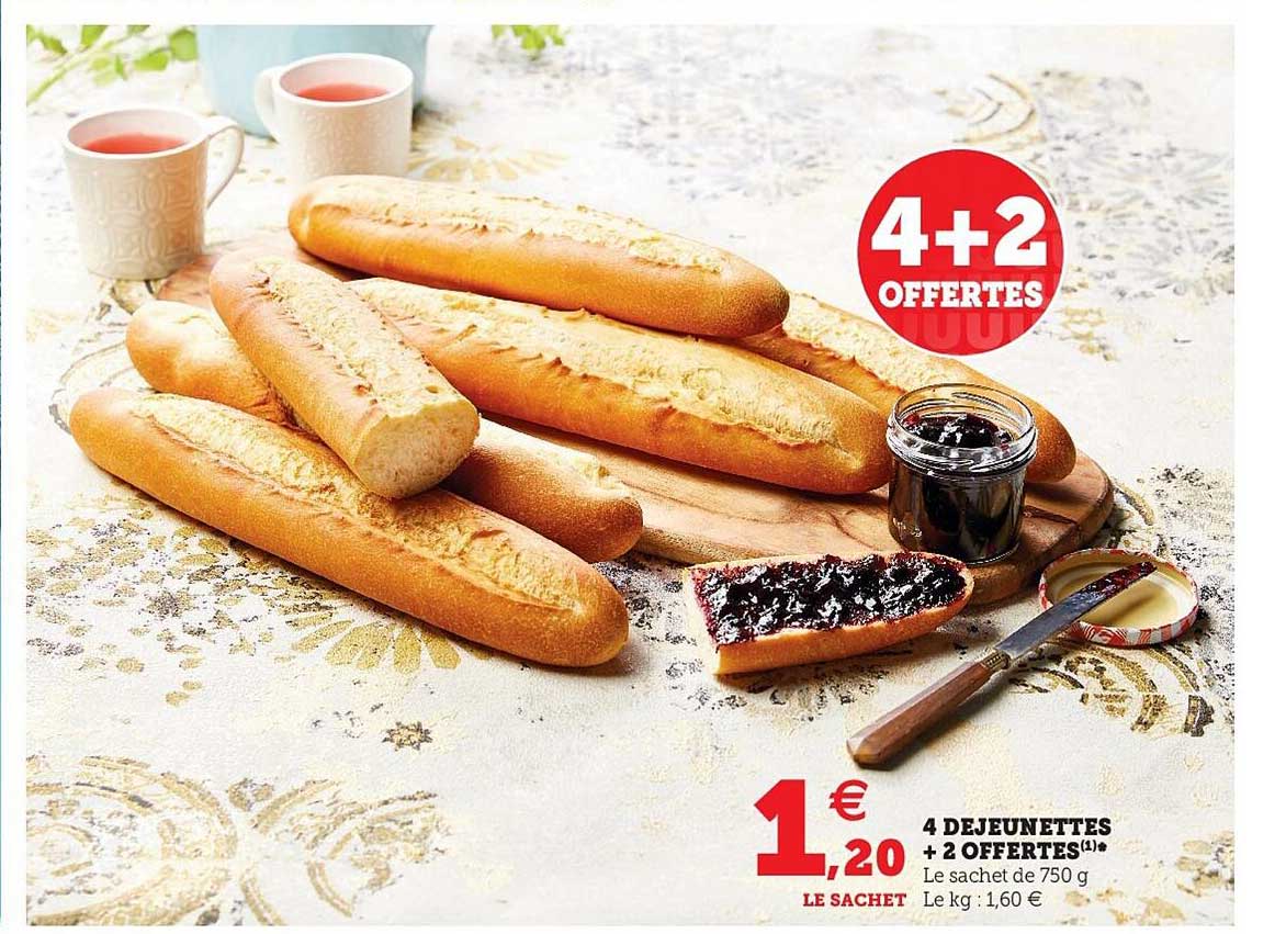 4 dejeunettes + 2 offertes