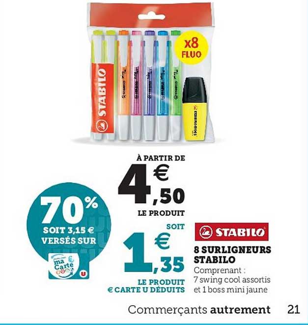 8 Surligneurs Stabilo