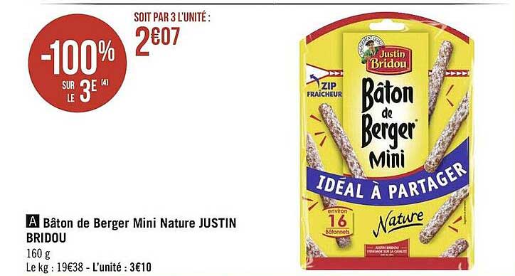 bâton de berger mini nature justin bridou