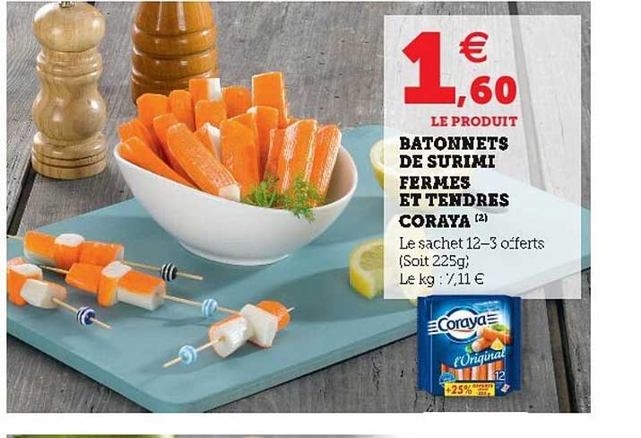 Bâtonnets De Surimi Fermes Et Tendres Coraya