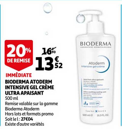 bioderma atoderm intensive gel crème ultra apaisant