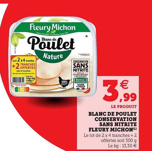blanc de poulet conservation sans nitrite fleury michon