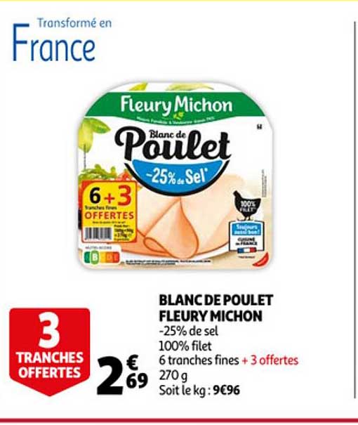 blanc de poulet fleury michon