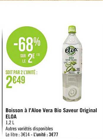 boisson à l'aloé vera bio saveur original aloé