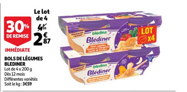 bols de légumes blédiner