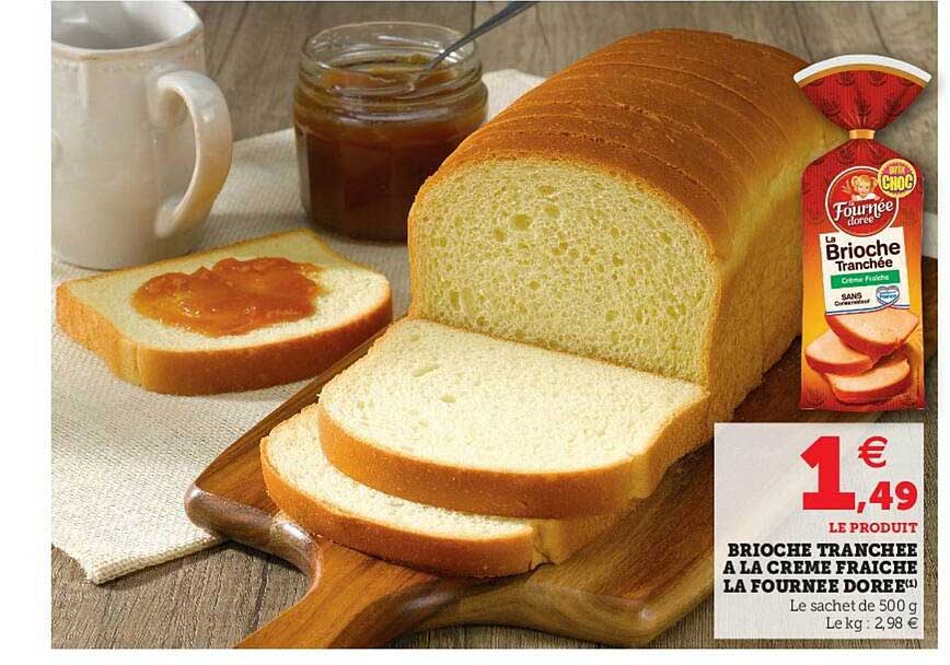 brioche tranchée à la crème fraîche la fournée dorée