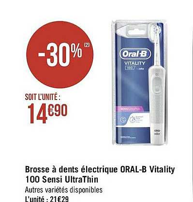 brosse à dents électrique oral-b vitality 100 sensi ultrathin