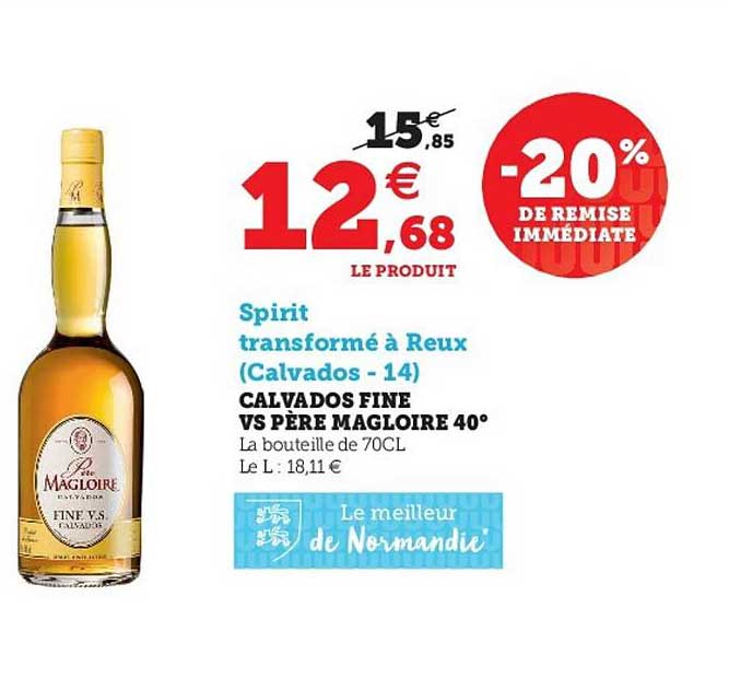calvados fine vs père magloire 40° -20% de remise immédiate