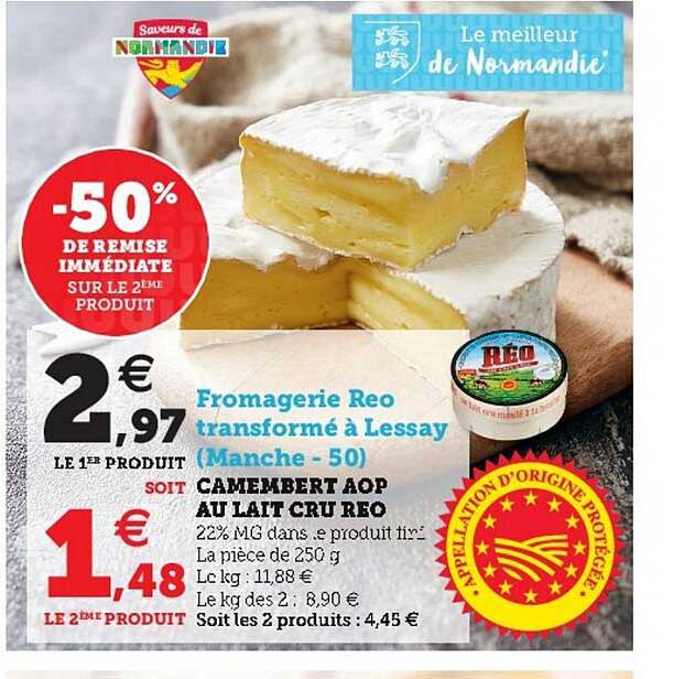 Camembert Aop Au Lait Cru Réo