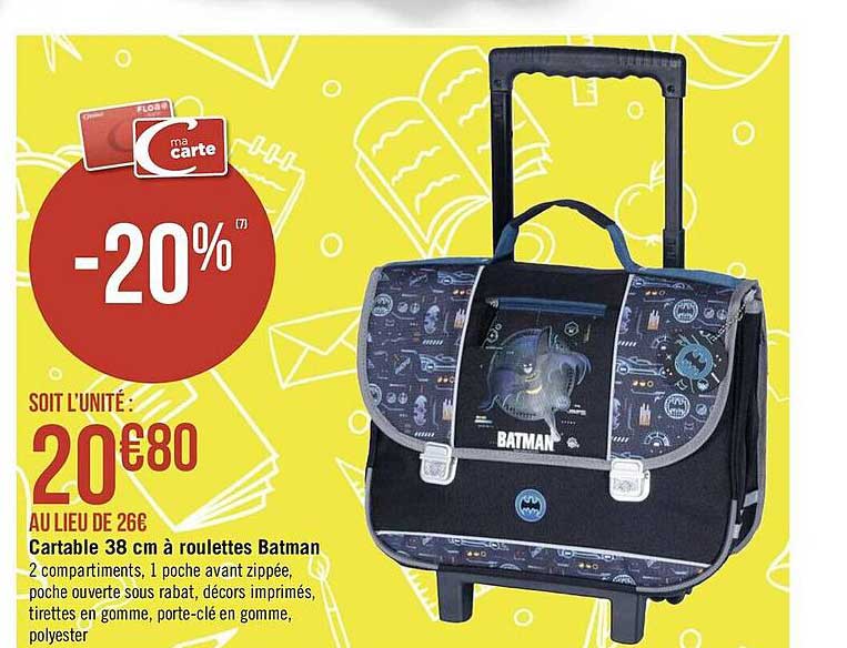 Cartable 38 Cm à Roulettes Batman