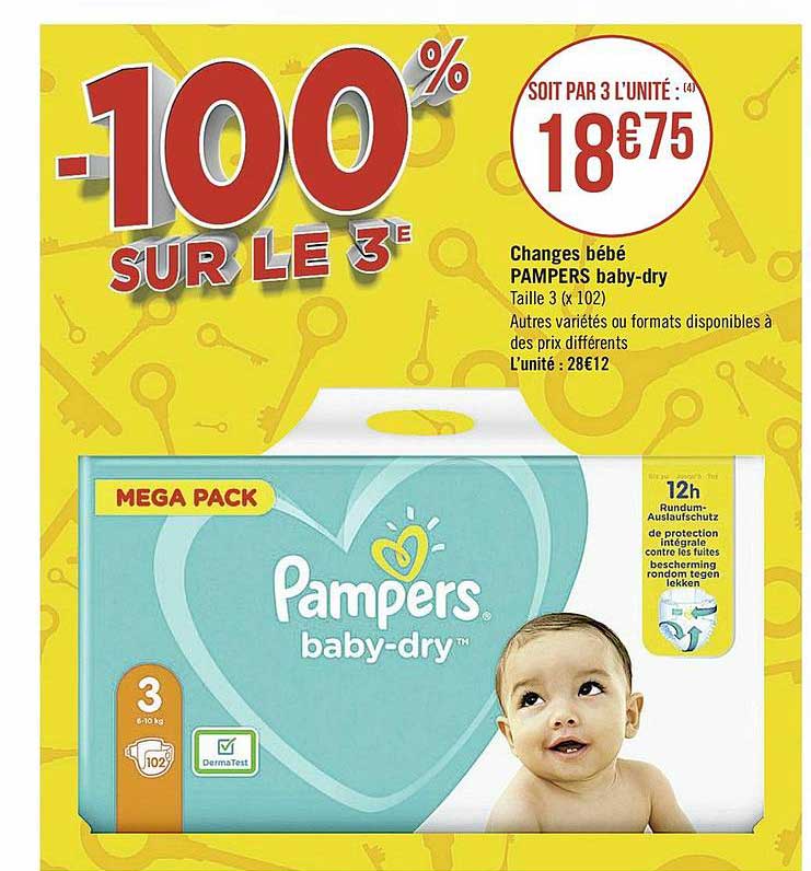 changes bébé pampers baby-dry