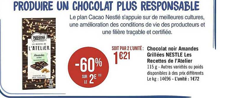 chocolat noir amandes grillées nestlé les recettes de l'atelier