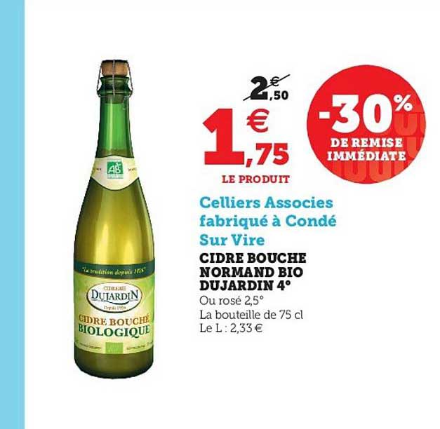 Cidre Bouché Normand Bio Dujardin 4°