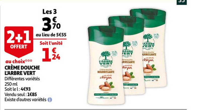 crème douche l'arbre vert