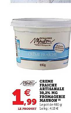 crème fraîche artisanale 30,2% mg fromagerie mauron
