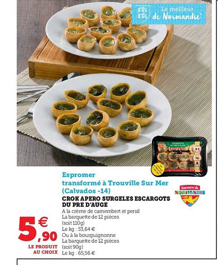 crok apéro surgelés escargots du pré d'auge