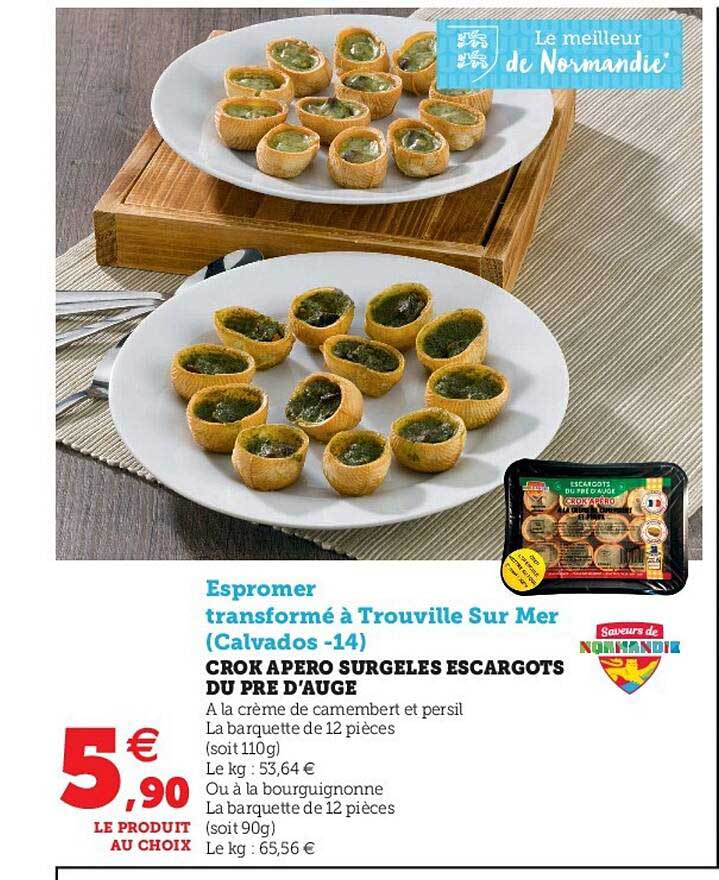 crok apéro surgelés escargots du pré d'auge