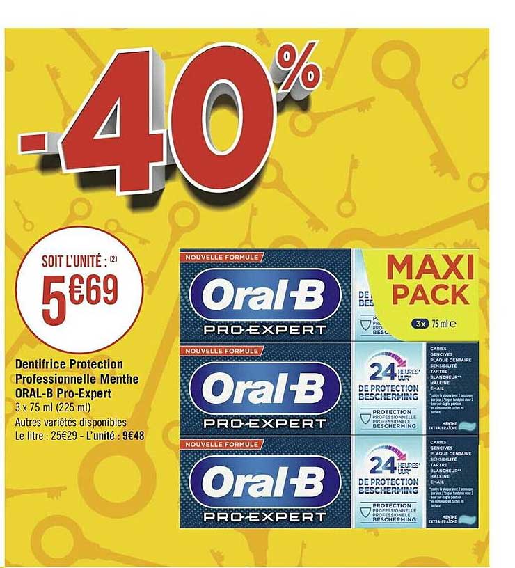 dentifrice protection professionnelle menthe oral-b pro-expert