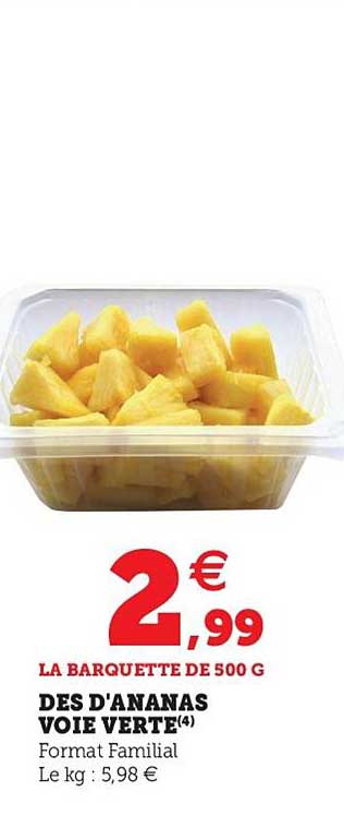 dés d'ananas voie verte