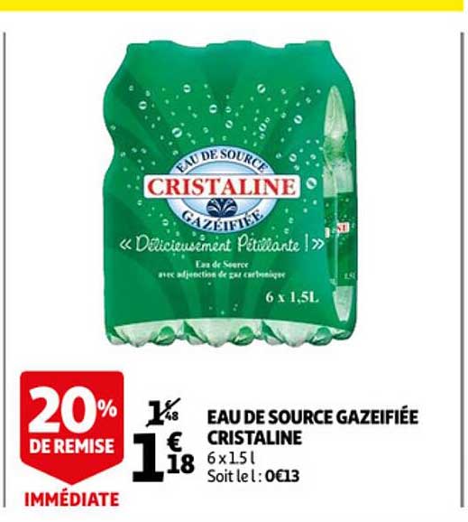 eau de source gazéifiée cristaline