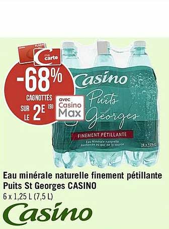 eau minérale naturelle finement pétillante puits st georges casino