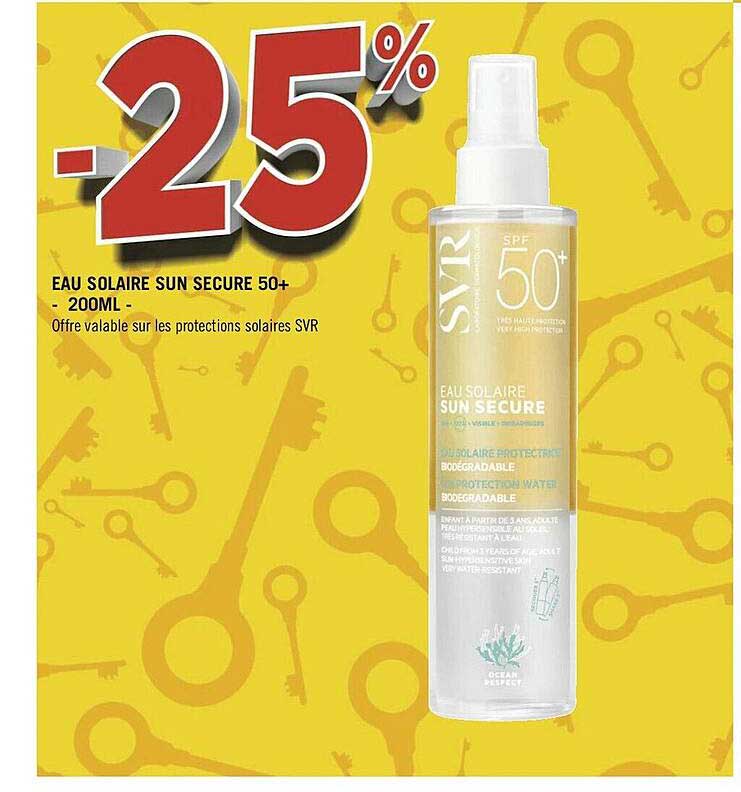 eau solaire sun secure 50+ svr - 200 ml