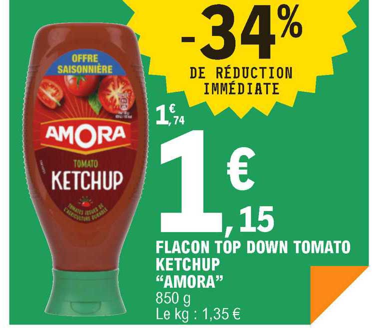 flacon top down tomato ketchup "amora"
