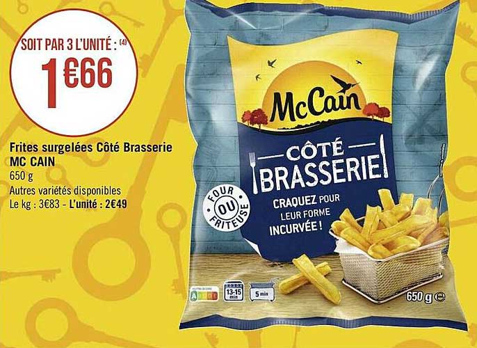 frites surgelées côté brasserie mc cain