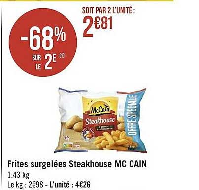 frites surgelées steakhouse mc cain