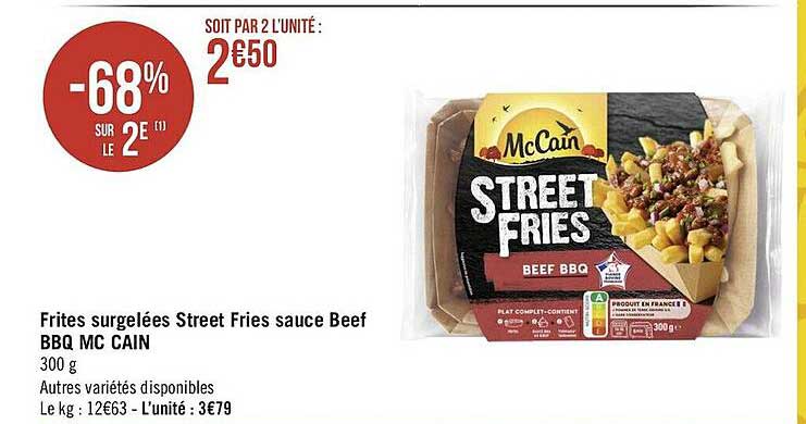 frites surgelées street fries sauce beef bbq mc cain