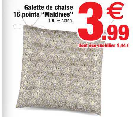 galette de chaise 16 points "maldives"