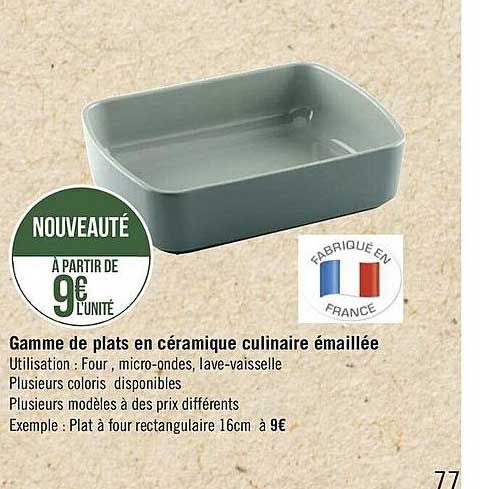 gamme de plats en céramique culinaire émaillée