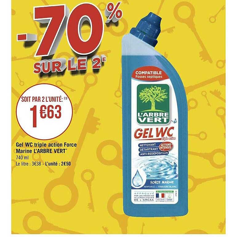 gel wc triple action force marine l'arbre vert