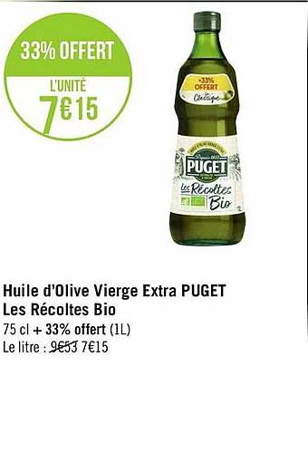 huile d'olive vierge extra puget les récoltes bio