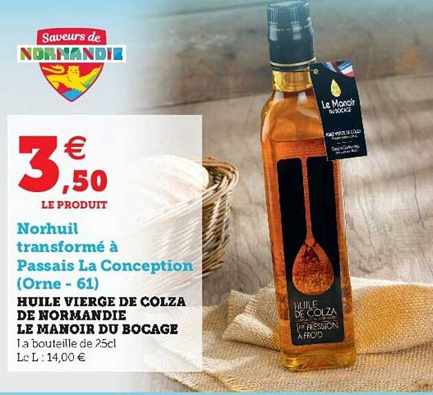 huile vierge de colza de normandie le manoir du bocage